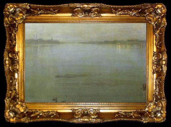 framed  James Abbott Mcneill Whistler Nocturne inblauw and silver of the lights of Cremorne, ta009-2